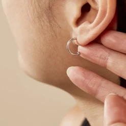 Histoire d'Or Créole Unitaire Argent Blanc Ancelin Oxydes De Zirconium Clearance