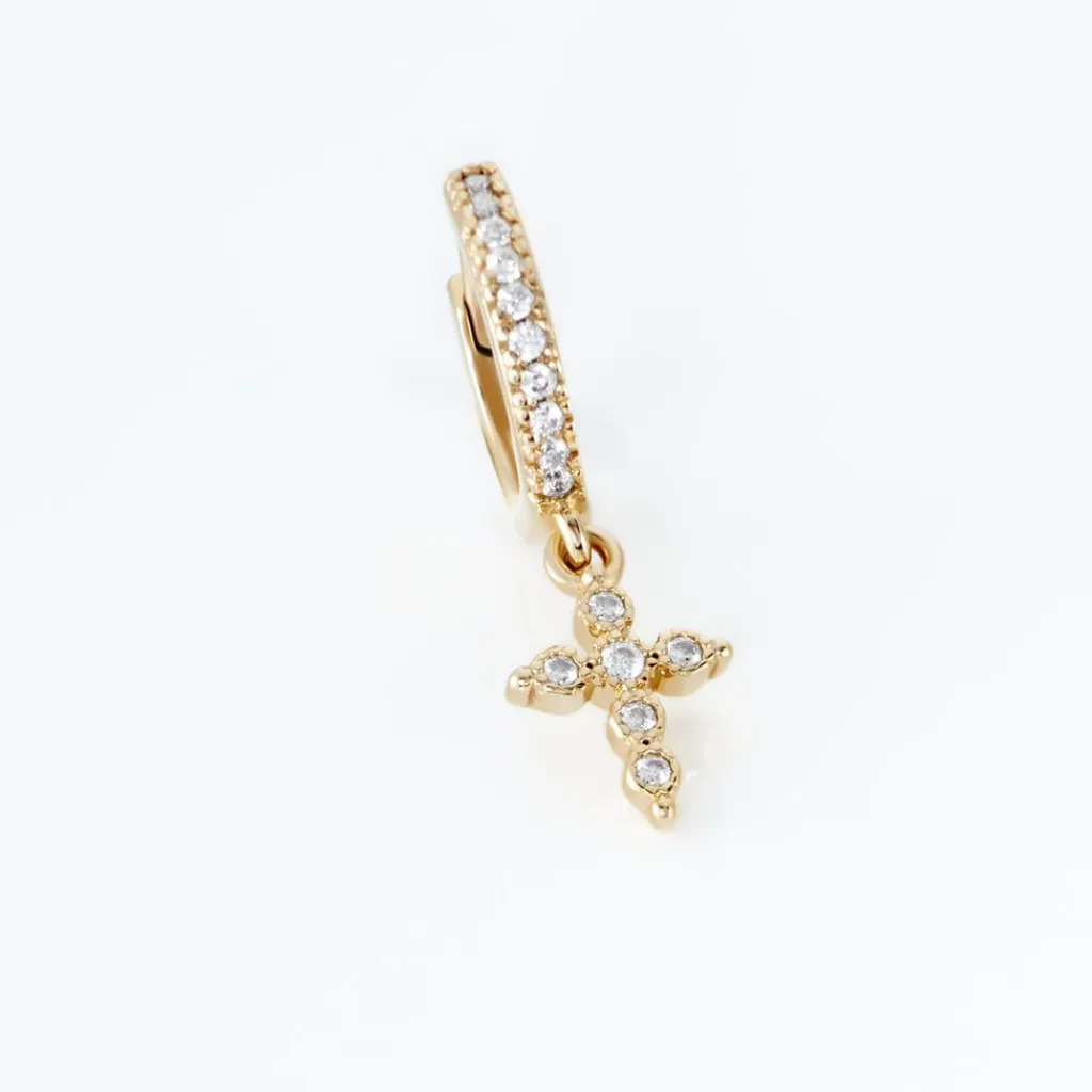 Histoire d'Or Créole Unitaire Callistea Plaqué Or Jaune Oxyde De Zirconium Oxyde Outlet