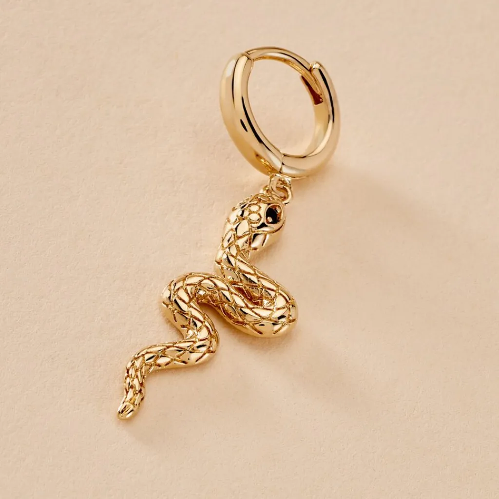 Histoire d'Or Créole Unitaire Yasha Plaqué Or Jaune Spinelle Synthétique