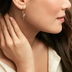 Histoire d'Or Créole Unitaire Yasha Plaqué Or Jaune Spinelle Synthétique