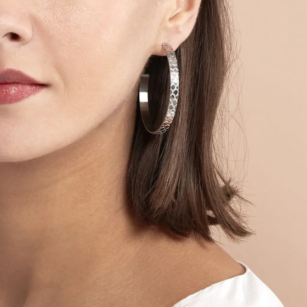 Histoire d'Or Créoles Abram Acier Blanc