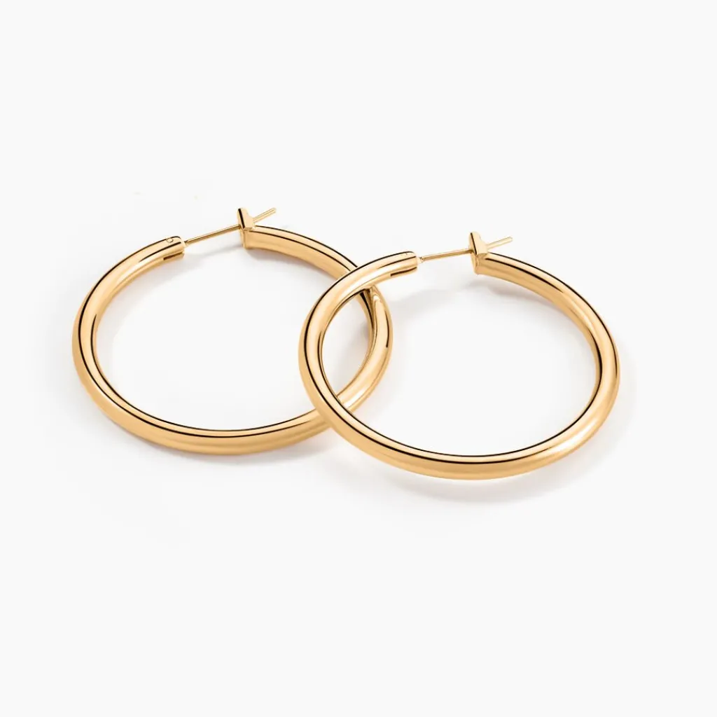 Histoire d'Or Créoles Adalie Lisse Plaqué Or Jaune Outlet