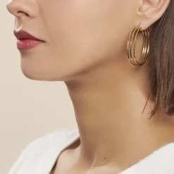 Histoire d'Or Créoles Adel Acier Jaune acier doré Discount