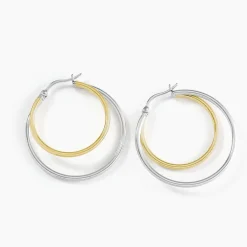 Histoire d'Or Créoles Adisson Acier Bicolore