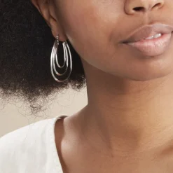 Histoire d'Or Créoles Aglae Acier Blanc Discount