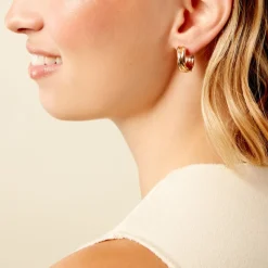 Histoire d'Or Créoles Amae Plaque Or Jaune Hot