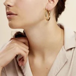 Histoire d'Or Créoles Amael Acier Jaune acier doré Hot