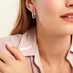 Histoire d'Or Créoles Anadia acier blanc Sale