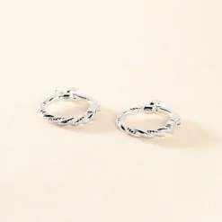 Histoire d'Or Créoles Anastasia Argent Blanc New