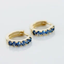 Histoire d'Or Créoles Andgelina Rondes Or Jaune Oxyde De Zirconium or jaune oxyde bleu Hot