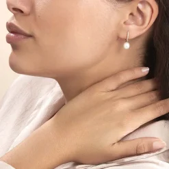 Histoire d'Or Créoles Anes Poire Or Jaune Perle De Culture Et Oxyde De Zirconium Discount