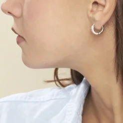 Histoire d'Or Créoles Anne-sixtine Argent Blanc Oxyde De Zirconium Outlet