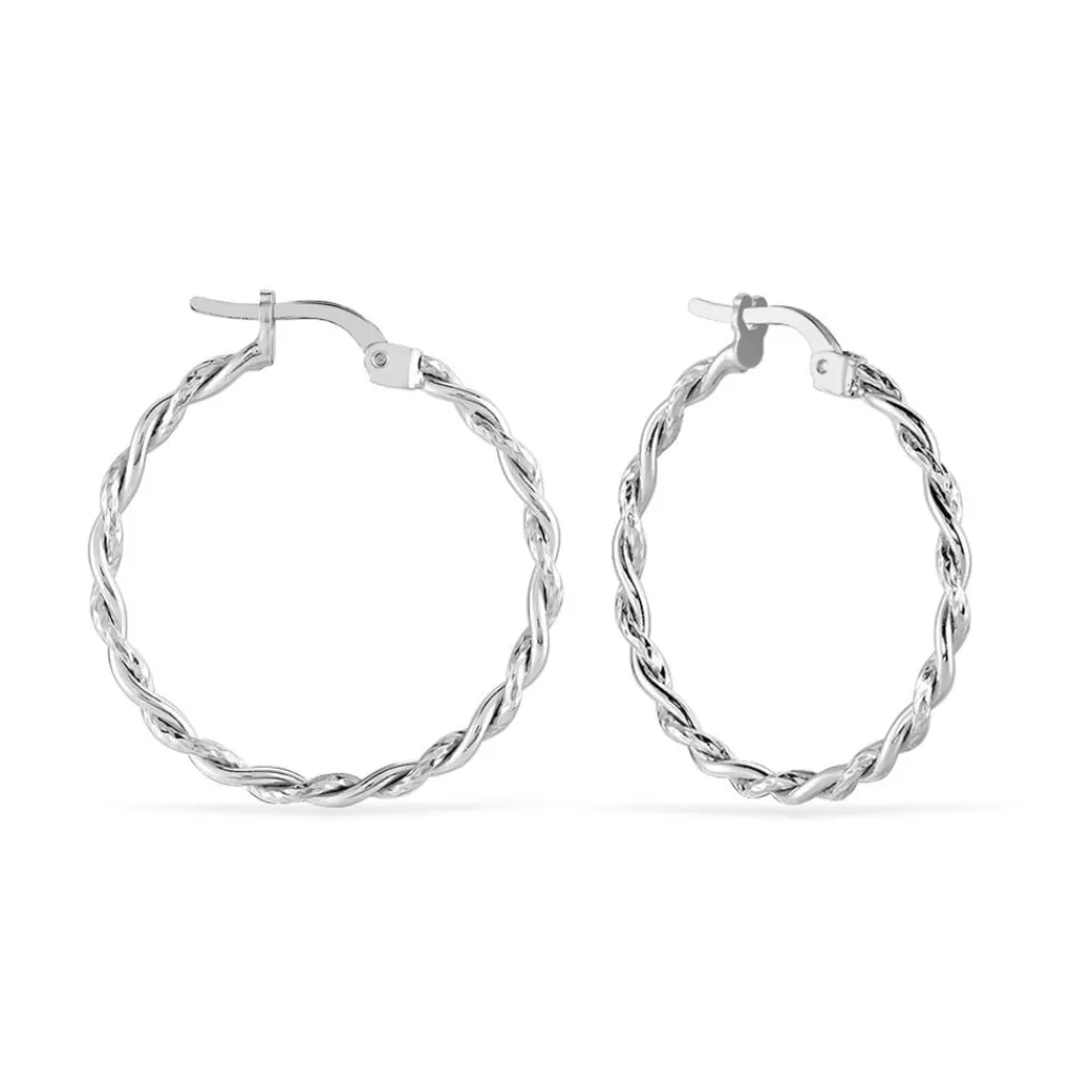 Histoire d'Or Créoles Argent Blanc Abie New