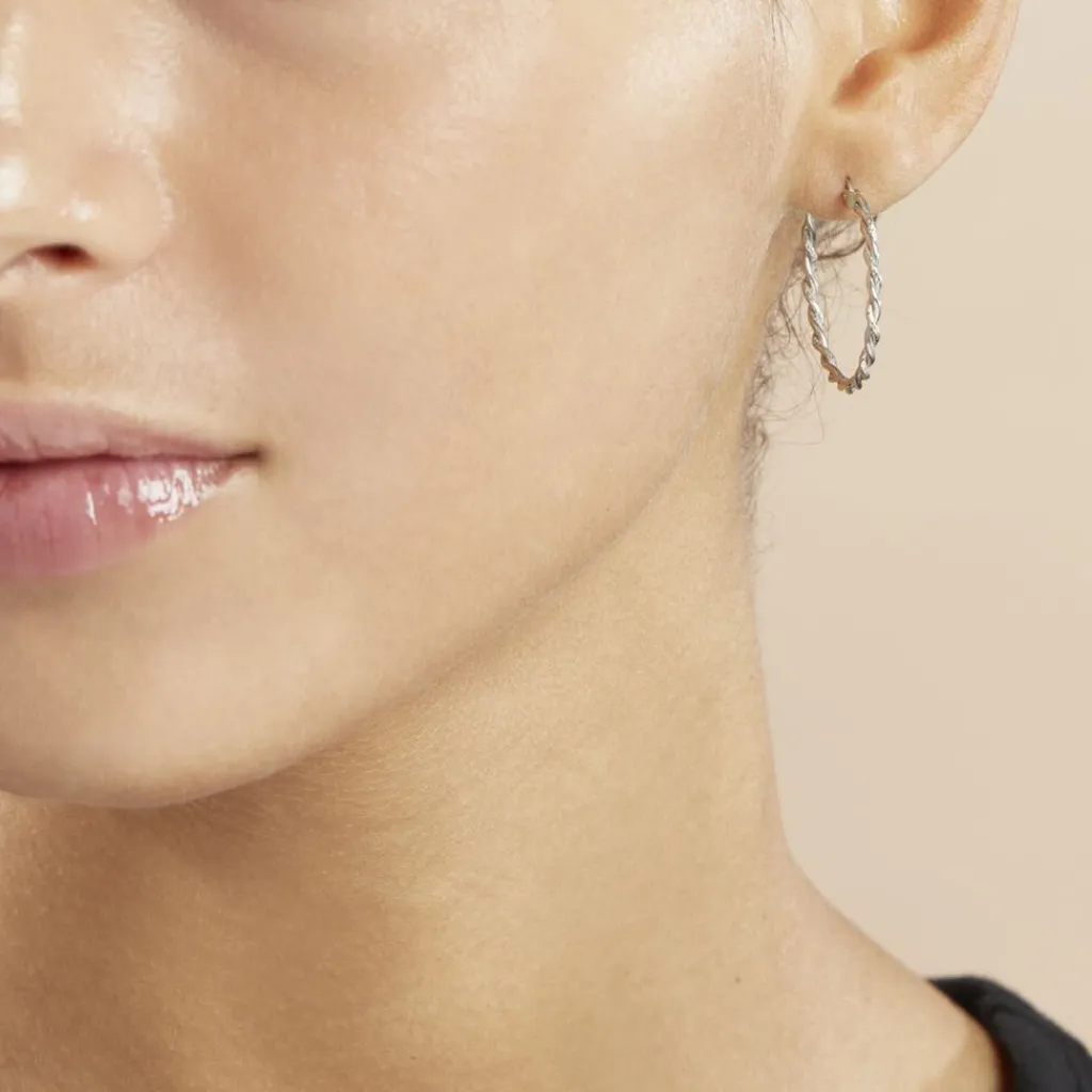 Histoire d'Or Créoles Argent Blanc Abie New