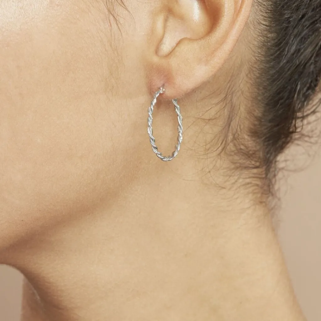 Histoire d'Or Créoles Argent Blanc Abie New