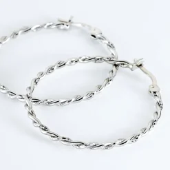 Histoire d'Or Créoles Argent Blanc Abie Sale