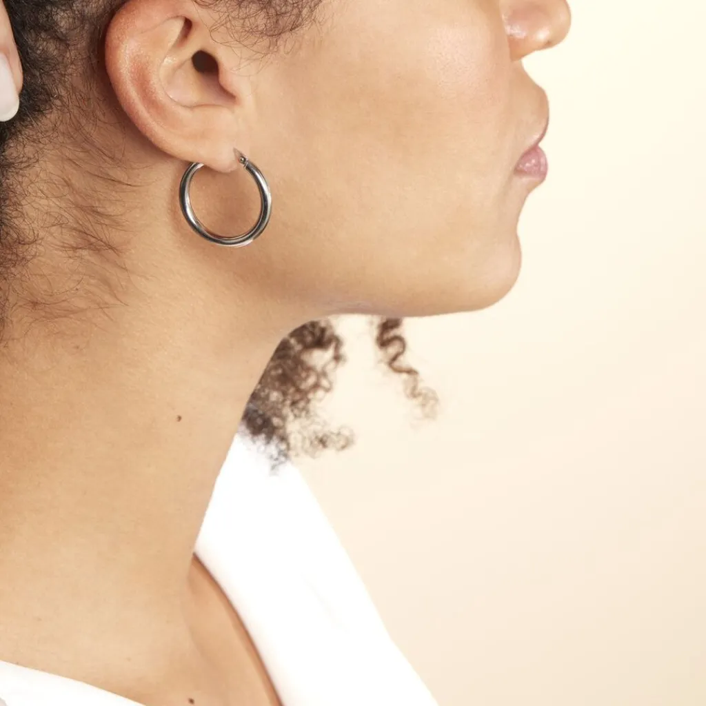 Histoire d'Or Créoles Argent Blanc Anne New