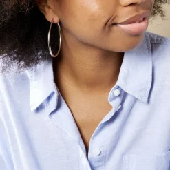 Histoire d'Or Créoles Argent Blanc Anne Discount