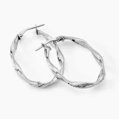 Histoire d'Or Créoles Argent Blanc Charlie