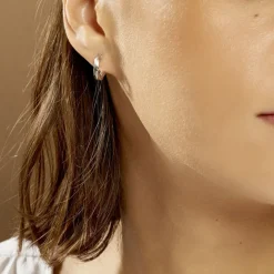 Histoire d'Or Créoles Diane argent blanc Outlet