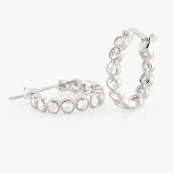 Histoire d'Or Créoles Argent Blanc Edoardo Oxydes De Zirconium