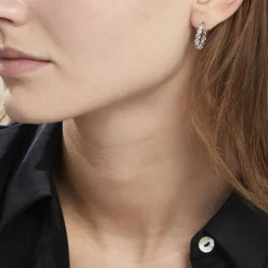 Histoire d'Or Créoles Argent Blanc Edoardo Oxydes De Zirconium