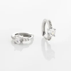 Histoire d'Or Créoles Argent Blanc Gregh Oxydes De Zirconium Hot