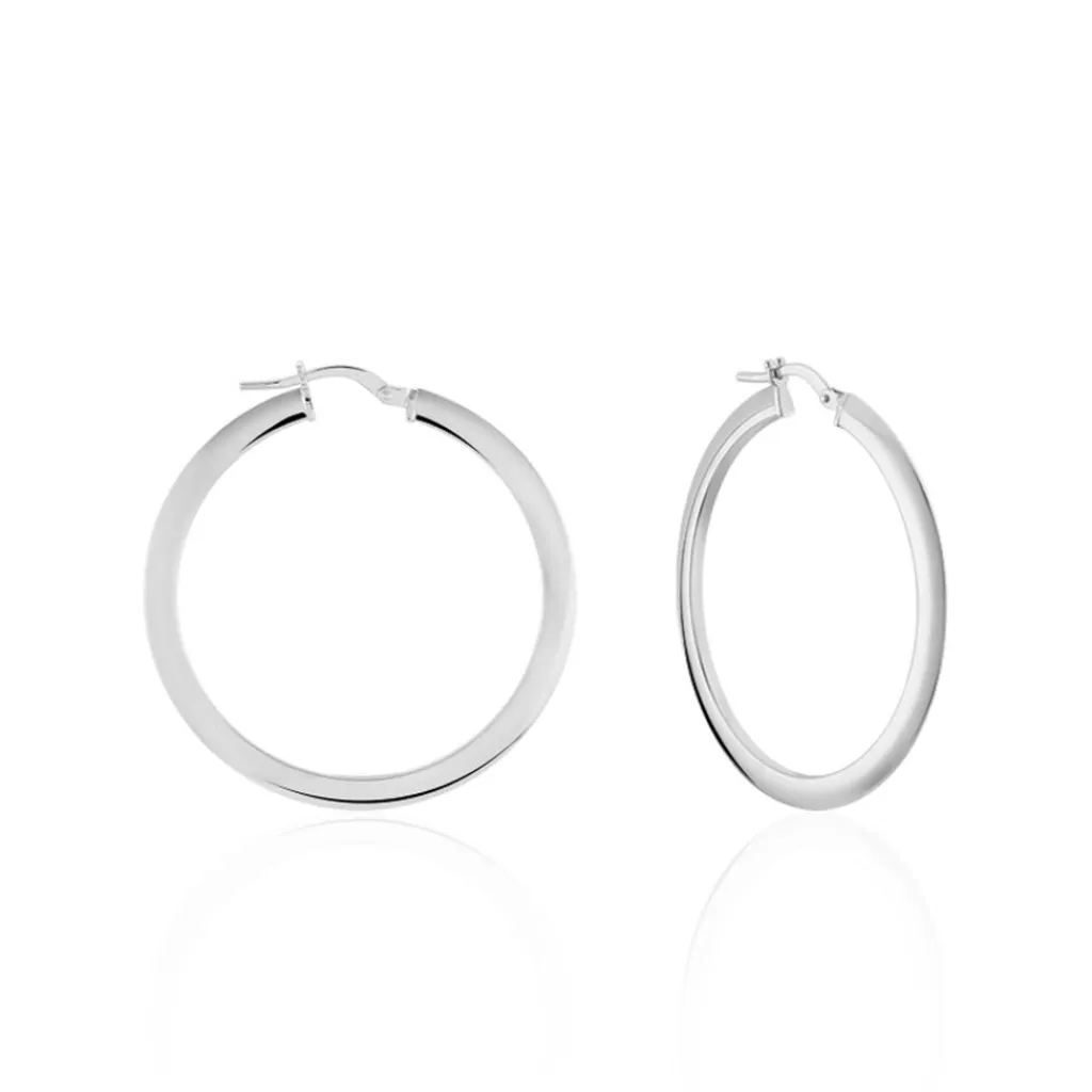 Histoire d'Or Créoles Argent Blanc Hally Outlet