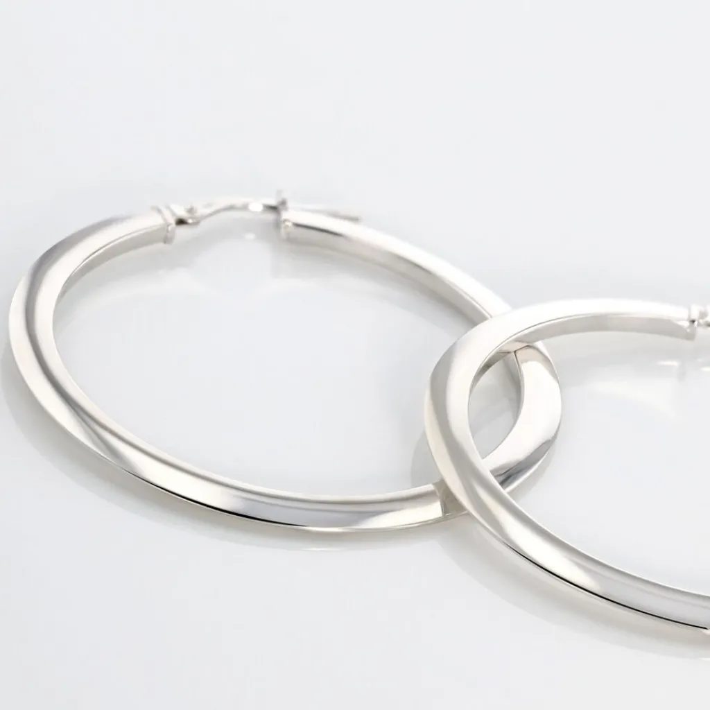 Histoire d'Or Créoles Argent Blanc Hally Outlet