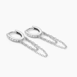 Histoire d'Or Créoles Argent Blanc Ibai Oxydes De Zirconium Sale