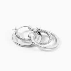 Histoire d'Or Créoles Argent Blanc Linnette Oxydes De Zirconium Outlet