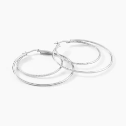 Histoire d'Or Créoles Argent Blanc Marjorie Sale