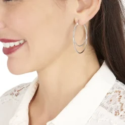 Histoire d'Or Créoles Argent Blanc Marjorie Sale