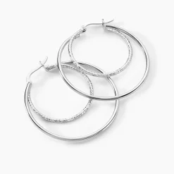 Histoire d'Or Créoles Argent Blanc Marjorie Outlet