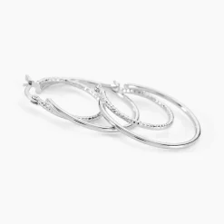 Histoire d'Or Créoles Argent Blanc Marjorie