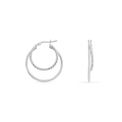 Histoire d'Or Créoles Argent Blanc Marjorie