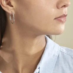 Histoire d'Or Créoles Argent Blanc Marjorie