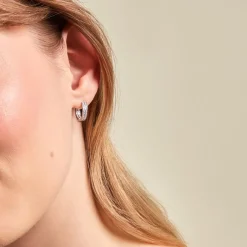 Histoire d'Or Créoles Argent Blanc Menelas Oxydes De Zirconium Discount