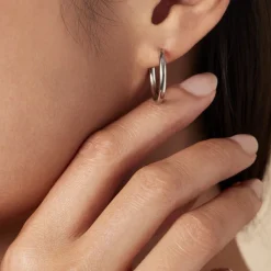 Histoire d'Or Créoles Olympia argent blanc Clearance