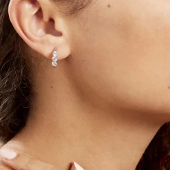 Histoire d'Or Créoles Argent Blanc Rosaure Oxydes De Zirconium Clearance