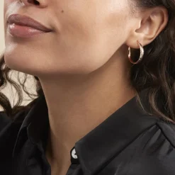 Histoire d'Or Créoles Argent Rose Ava Sale