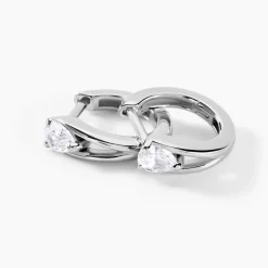 Histoire d'Or Créoles Armeline Argent Blanc Oxyde De Zirconium Sale