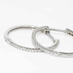 Histoire d'Or Créoles Aryanna Rondes or blanc diamant Clearance