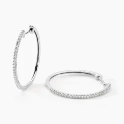 Histoire d'Or Créoles Aryanna Rondes or blanc diamant New