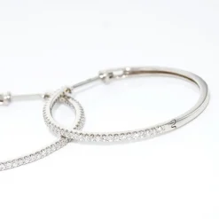 Histoire d'Or Créoles Aryanna Rondes or blanc diamant New