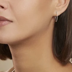 Histoire d'Or Créoles Aryanna Rondes or blanc diamant Discount