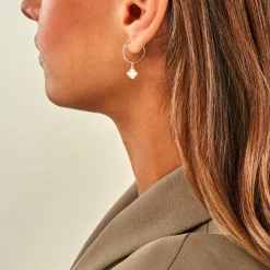 Histoire d'Or Créoles Bahman Or Jaune Nacre Discount