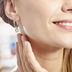 Histoire d'Or Créoles Bastiano Rondes Argent Blanc Oxyde De Zirconium Discount