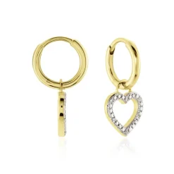 Histoire d'Or Créoles Belitana Or Jaune Diamant New