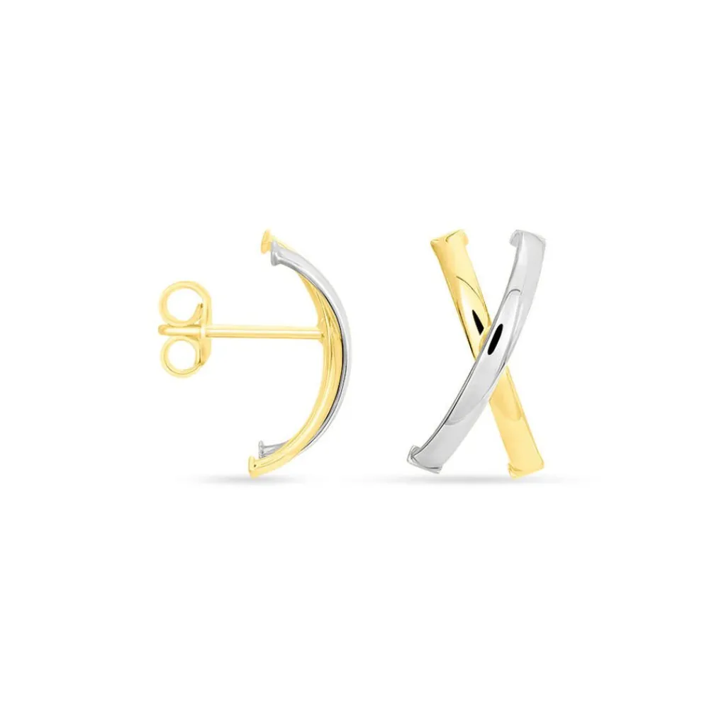 Histoire d'Or Créoles Bleona Or Bicolore Clearance